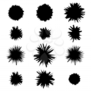 Set of Different Bullet Holes Isolated on White Background