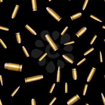 Different Bullet Seamless Pattern on Black Background
