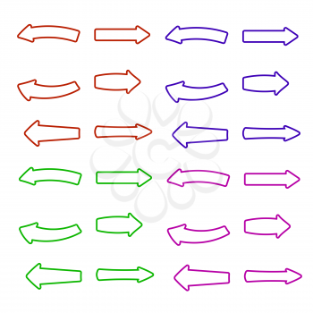 Set of Colorful Arrows Isolated on White Background