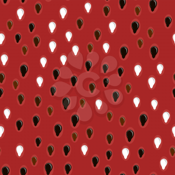 Fresh Sweet Natural Ripe Watermelon Seamless Pattern with Seeds