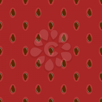 Fresh Sweet Natural Ripe Watermelon Seamless Pattern with Black Seeds