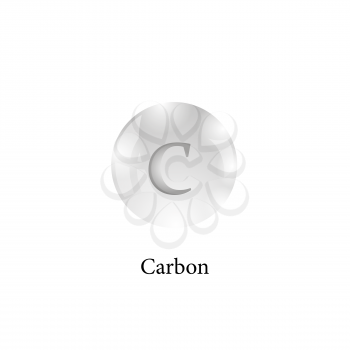 Molecule of Carbon. Chemical Element of the Periodic Table.