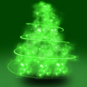 Christmas tree from light background