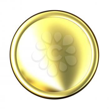 Golden Web button isolated on white background