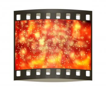 New Year and Christmas background with yellow highlights. The film strip
