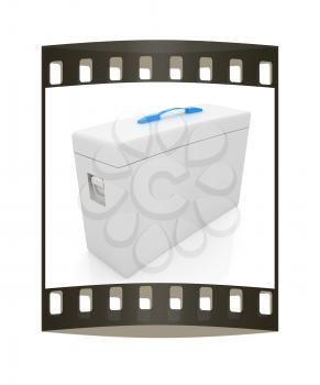 Medical bag on a white background. The film strip