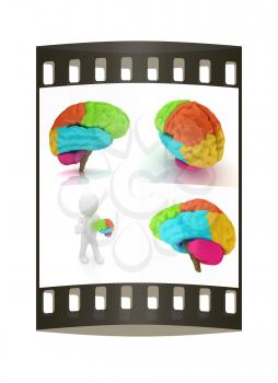 Colorfull human brain. The film strip
