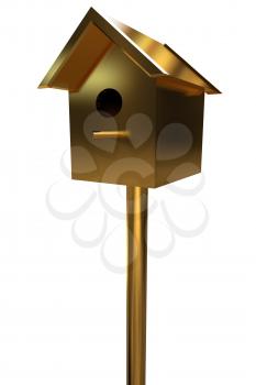 Golden nesting box. 3d illustration