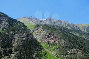 Summer scenery of Caucasus green mountains