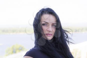 Photo of European woman with black hair