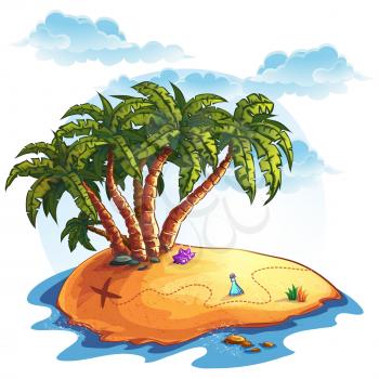 Royalty Free Clipart Image of a Desert Island