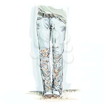 Royalty Free Clipart Image of Blue Jeans