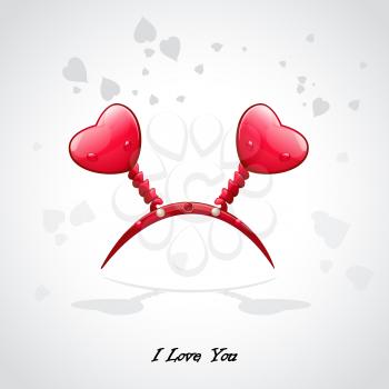 Royalty Free Clipart Image of Two Hearts on a Background With the Words I Love You
