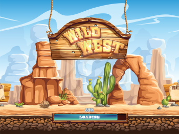 Example of the loading screen for a computer game Wild West