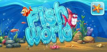 Fish world - horizontal banner, icon to the computer game