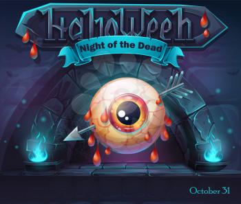 Helloween - Night of the dead with pierced eye. For web, video games, user interface, design