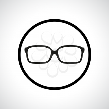 Glasses icon. Flat modern design in a circle.