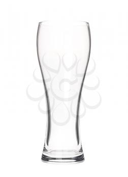 Empty tall glass isolated on white