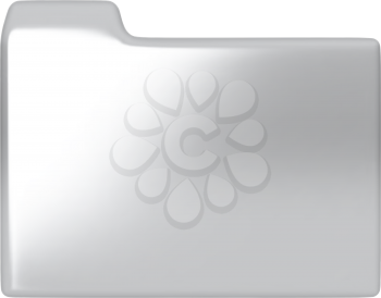 Silver folder icon. Highly detailed vector illustration.