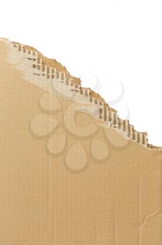 Torn corrugated cardboard background with place for text.