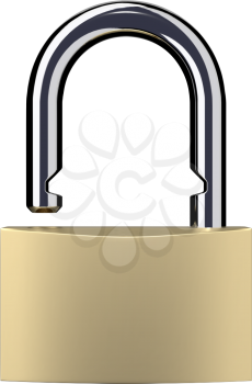 Open lock isolated on white background. Vector illustration