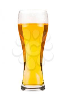 Beer glasses. Drinking sequence. Isolated on white