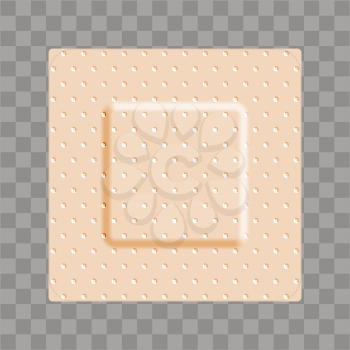 Beige adhesive square bandage bandaid, medical and healthcare. Vector illustration