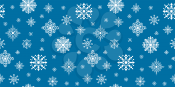 Christmas seamless pattern with scattered snow flakes. Vector illustration