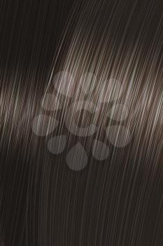 Realistic dark black straight hair texture with glossy shiny detail. Vector illustration.