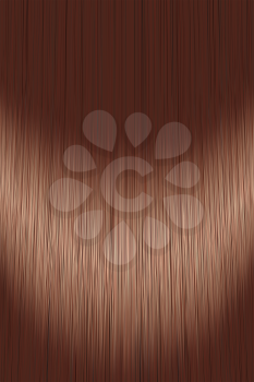 Realistic golden brown brunette hair texture with glossy shiny detail. Vector illustration.
