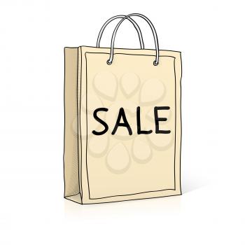 Shopping bag. Sketch vector illustration in doodle style
