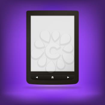 e-book reader. You may add your own text or picture.
