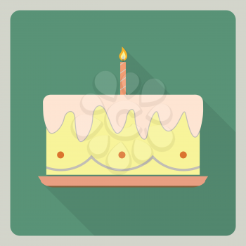 Birthday cake icon with shadow for your design