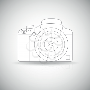 Photo camera outline icon, symbol, vector illustration