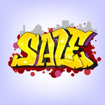 Sale, graffiti style for your business. Vector, urban art