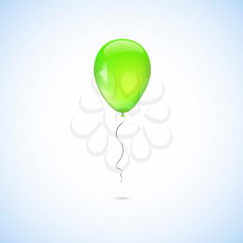 Green balloon isolated on white background, vector illustration.
