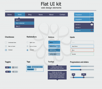UI is a set of beautiful components featuring the flat design, trend