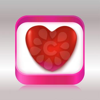 Red heart in a gift box.  Vector illustration
