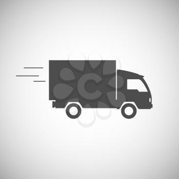 Delivery truck contour, flat icon. Editable vector illustration.