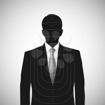 Human silhouette target. Unknown person, silhouette profile