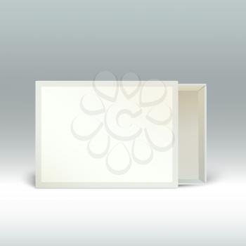 Blank matchbox standing on the edge, isolated on gray background.