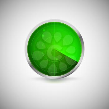 Radial screen of green color with targets. Vector icon for your business