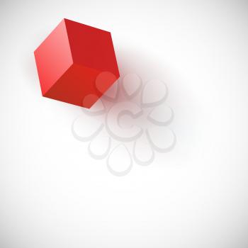 Background for presentations with red cube, vector illustration for your bussines