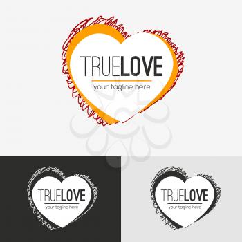 Love logo concept. Vector logo design template. Happy Valentines day concept icon.