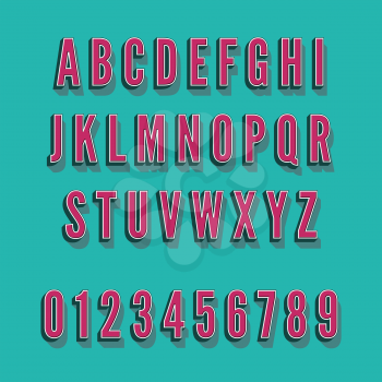 Vintagealphabet font. Type letters and numbers Vector  elements for your design. 
