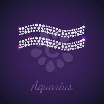 Diamond signs of the zodiac Aquarius. Vector Illustration. EPS10