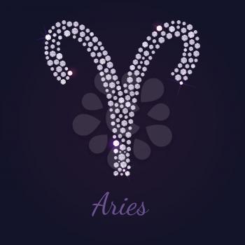Diamond signs of the zodiac Aries. Vector Illustration. EPS10