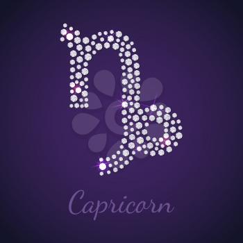 Diamond signs of the zodiac Capricon. Vector Illustration. EPS10