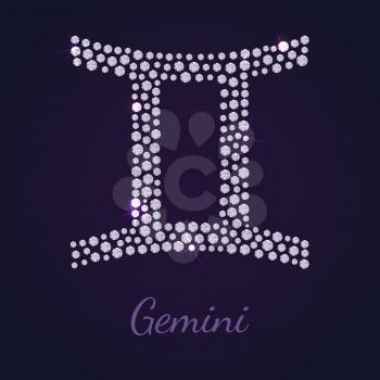 Diamond signs of the zodiac Gemini. Vector Illustration. EPS10