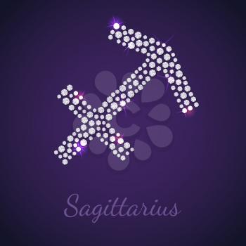 Diamond signs of the zodiac Sagittarius. Vector Illustration. EPS10